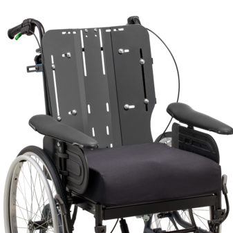 Kamille ryg til asymmetrisk indstilling kan påsættes mange typer af kørestole, elektriske som manuelle