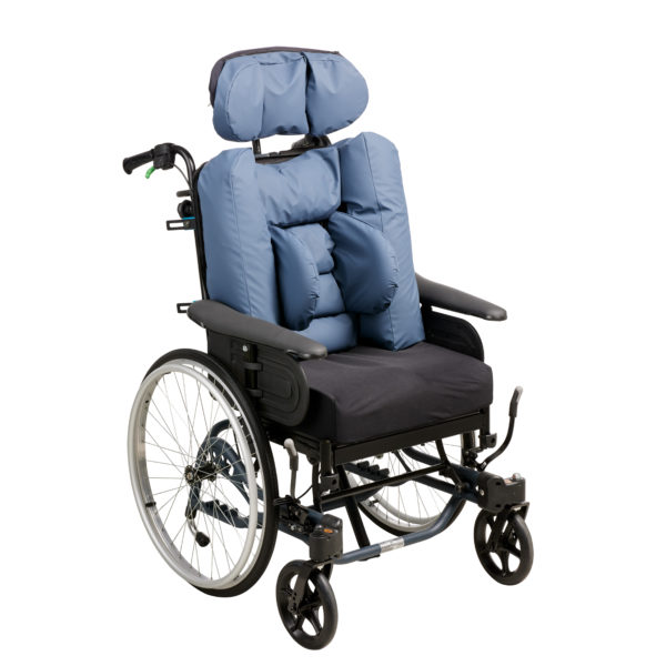 Kamille ryg med kropsstøtter egnet til mange typer af kørestole, elektriske som manuelle. Kamille Back Support.