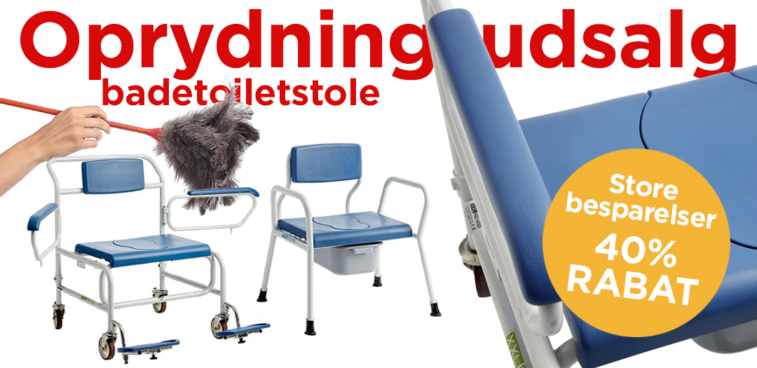 Oprydningsudsalg Oprydningsudsalg hos Cobi Rehab på badetoiletstole.