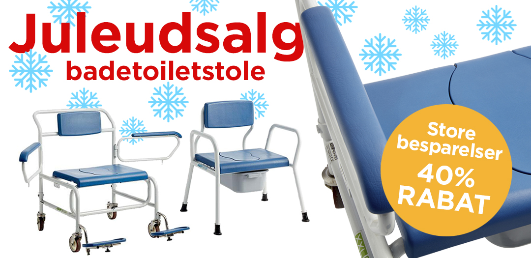 Oprydningsudsalg hos Cobi Rehab på badetoiletstole.